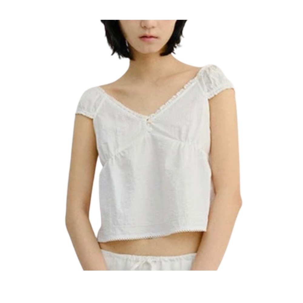 DUNST 2-way Shoulder Blouse white $90 NWT sz S